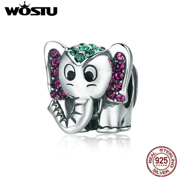 

wostu горячие продажи 925 серебро лаки слон шариков животных fit оригинальный wst браслет прекрасный подарок ювелирных изделий cqc200, Blue;slivery