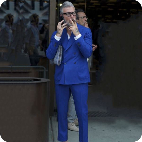 

новое поступление royal blue мужские костюмы летний пляж жених свадебные смокинги формальные пик отворот лучший человек пиджак 2 шт. terno m, Black;gray