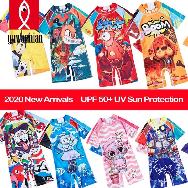 

children's printed swimsuit one-piece cute cartoon korean baby personalized bathing suit fashionable swimwear for boys and girls