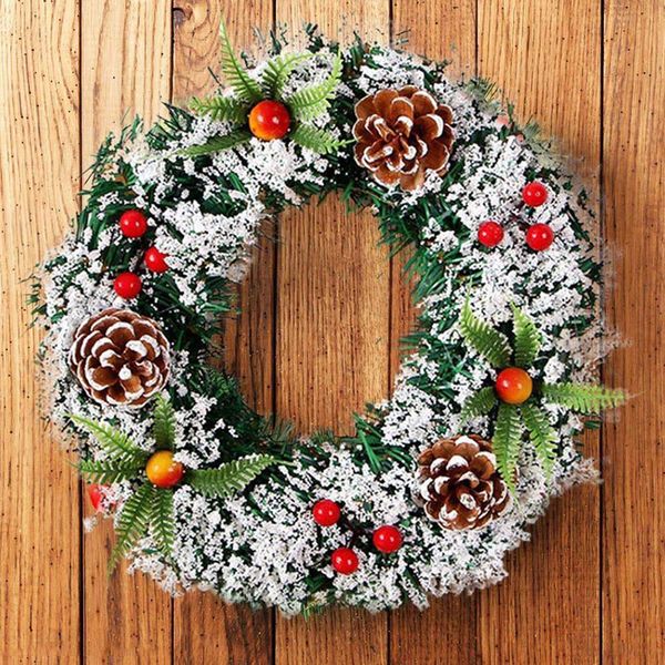 

wall hanging christmas wreath decoration for xmas party door garland ornament 20/30/40cm
