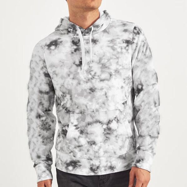 

casual pullover mens clothing autumn mens designer hoodies fashion tie dye printed, Black