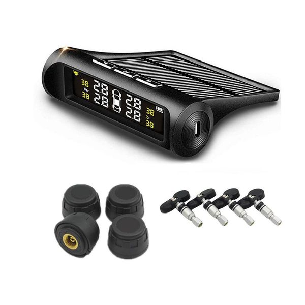 

onever car tpms tire pressure monitoring system tester smart solar energy digital lcd display automatic security alarm