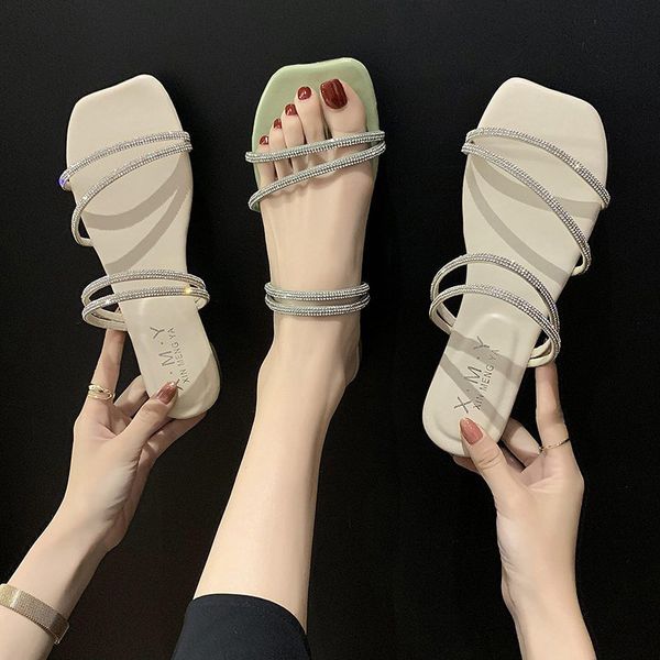 

flat shoes female womens slippers outdoor slides pantofle soft 2020 summer pu basic shoes slippers flat, Black