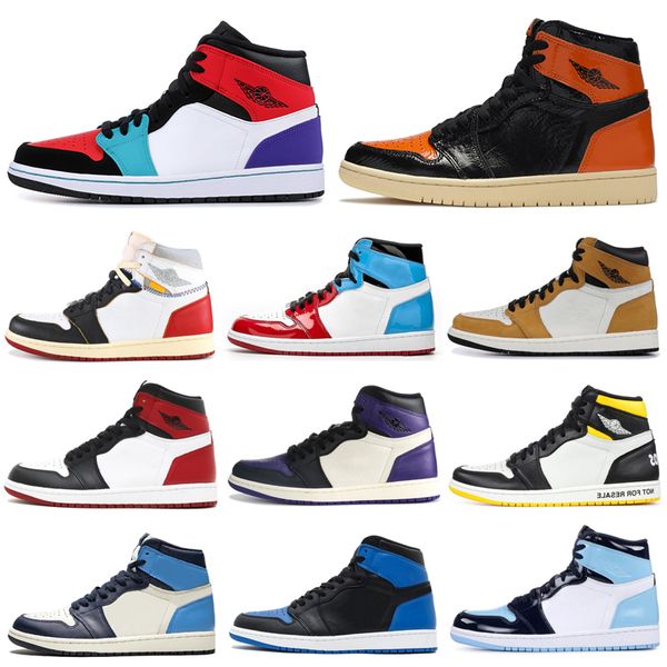 

2020 men basketball shoes 1 1s obsidian fearless union women mens trainers sports sneakers 7-12 wholesale