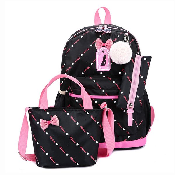 

cute bow children's backpack girls 3pcs/set school bags for girls school backpack satchel kids book bag shoulder schoolbag set