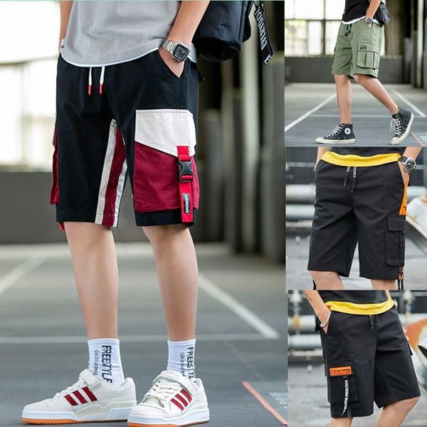

us stock patchwork summer beach holiday mens short pants fashion outdoor sports pants casual mens joggings with pockets loose fy9110, Brown;gray
