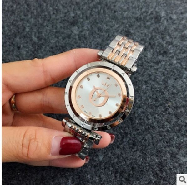 

women quartz watch stainless steel luxury lady wristwatch classic simple design watches wholesale p89967, Slivery;brown