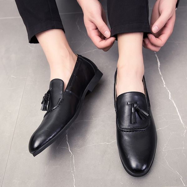 

aruonet comfort leather shoes men handmade casual flats man british style driving shoes leather men erkek sneaker ayakkabi, Black