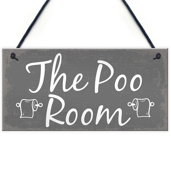 The Poo Room Shabby Chic Bathroom Toilet Loo Plaque Funny Novelty Decor Door Sign Home Decor Items Home Decor Kitchen From Kaishihui 15 28