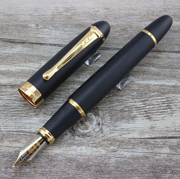 Fountain Pen X450 матовый черный и золотой NIB 1 мм широкий фонтан Pen Nib Jinhao 450