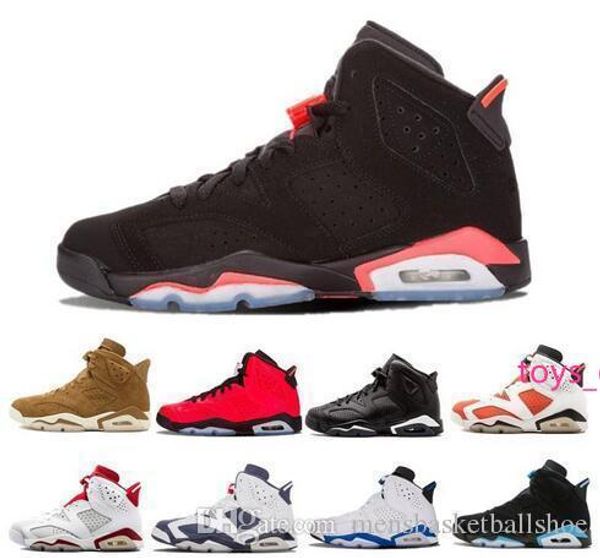 

basketball men shoes 6 6s infrared tinker trainers sneaker unc blue black cat white red carmine maroon mens sports sneakers size 7-13