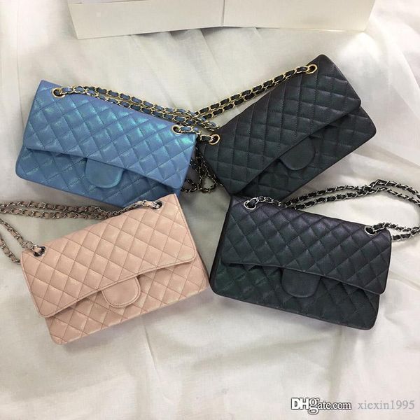 

5a grade quality chaneel 2019 new tyle women chain bag 01112 genuine leather double flap bag me enger bag cro body 25cm