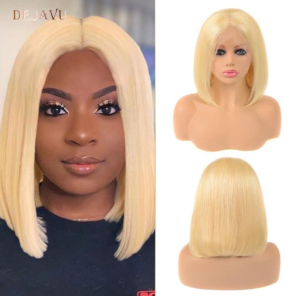 

дежавю 613 парик фронта шнурка реми мед блондинка парики фронта шнурка бразильские человеческие волосы короткий боб 150% плотность парик для, Black;brown