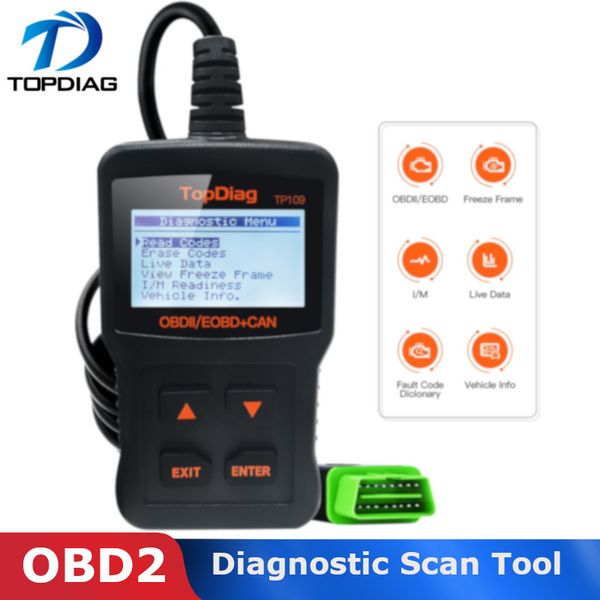 

iag 12v diagnostic scan tool multi fuction clear code reader obd2 scanner fault eobd vechicle tp109 car obd2 scanner