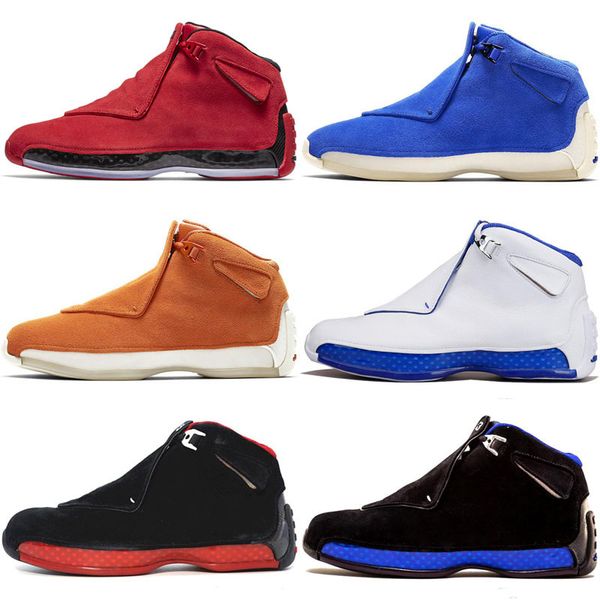 

men 18ss basketball shoes orange yellow grey red blue suede black jumpman 18s flights retro sneakers shoes size 40-47
