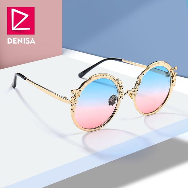 

denisa fashion steampunk round sunglasses women men gold frame vintage sun glasses ladies uv400 lunette de soleil femme g18430 lmjvk