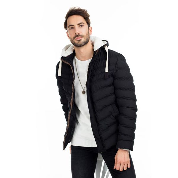 

buratti slim fit hooded coats male coats 55618 k5071, Black