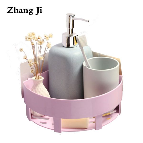 

zhang ji bathroom product wall mounted corner shelf 2 color simple design kitchen storage holder pp material storage box
