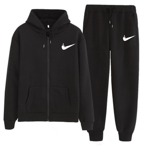 

men's casual sweatshirts pullover cotton new brand clothing men tracksuit hoodies two piece+pants sport shirts autumn winter set, White;black