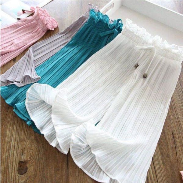 

baby pants girls ruffle bowknot wide leg pants kids summer anti-mosquito trousers home casual elastic air conditioning pants pajama py530, Blue