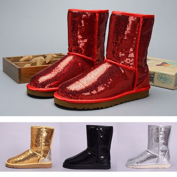 

2019 boots for women Australia Classic snow Boots WGG short Grey leather Bailey Bowknot girl winter desinger shoes boots Sequin size36-41