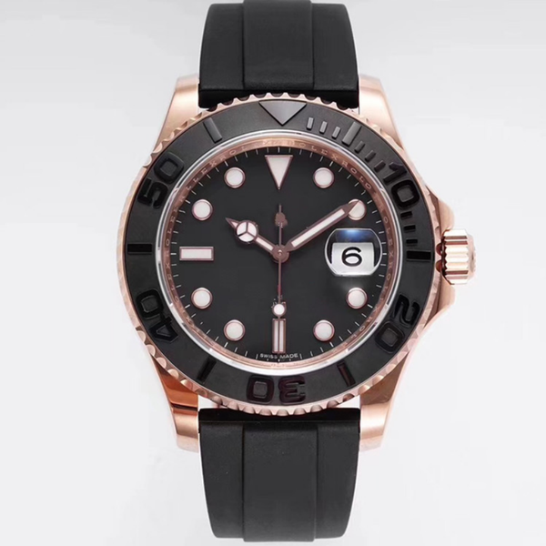 

black ceramic ring dial rubber strap 316 calendar men's waterproof luminous watch, Slivery;brown