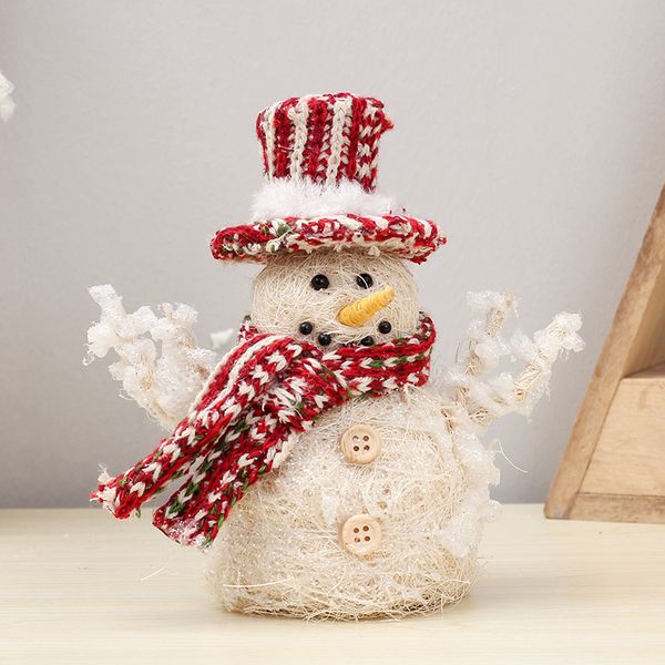 

selling christmas gift white linen christmas snowman doll ornaments tree decoration