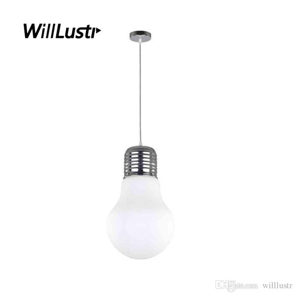 

creative mega bulb pendant lamp white glass suspension light l restaurant porch dinning bedroom minimalist hanging lighting