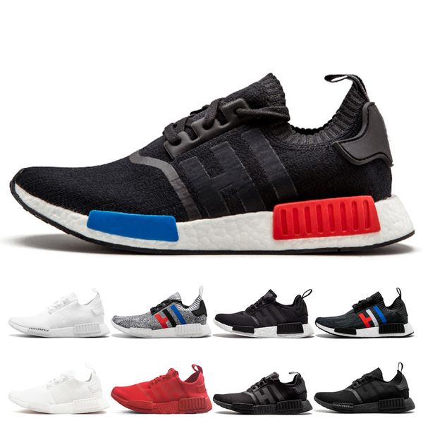 

Cheap R1 Primeknit Runner Running Shoes for Men Women OG black Triple Black White Red Designer tri-Grey white blue Womens Sport Sneakers