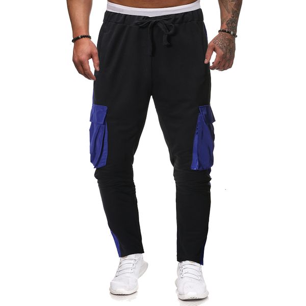 

h.a.sueno 2019 knitting pants for men fashion casual pockets mens long trousers factory price mens clothing drop shipping /5, Black