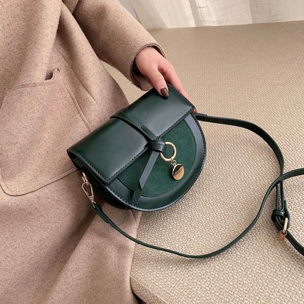 

2020 new women's crossbody bag fashion trend personality semicircle ladies saddle bag