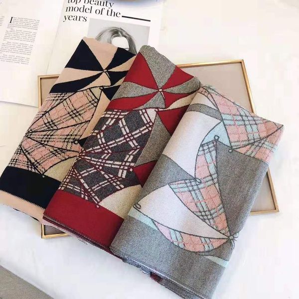 

new winter 2019 scarf cashmere blended fabric soft and warm double - sided color exquisite workmanship thickening and multi-purpose scarv, Blue;gray