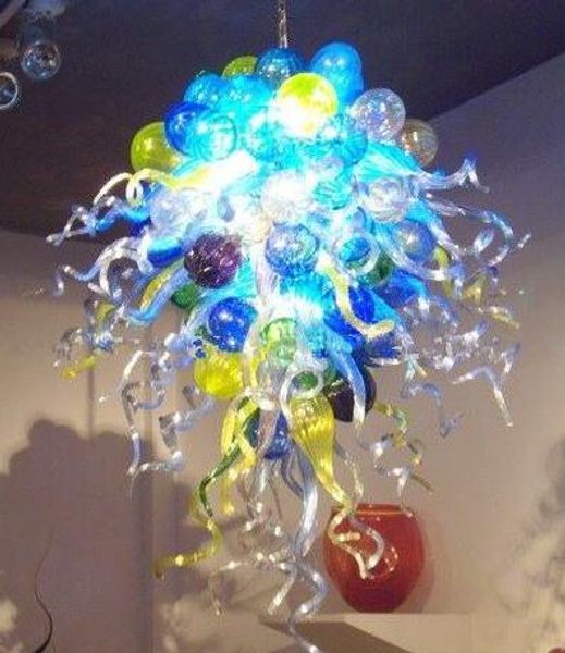 Lampen Moderne mehrfarbige Kugel-Kronleuchter Home Art Dekorative türkische Mosaiklampe Handgefertigte geblasene Glas-LED-DIY-Kronleuchter