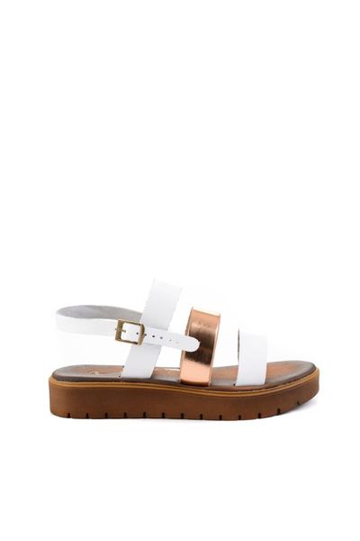 

Bambi Genuine Leather White Copper Female Sandals H06859766