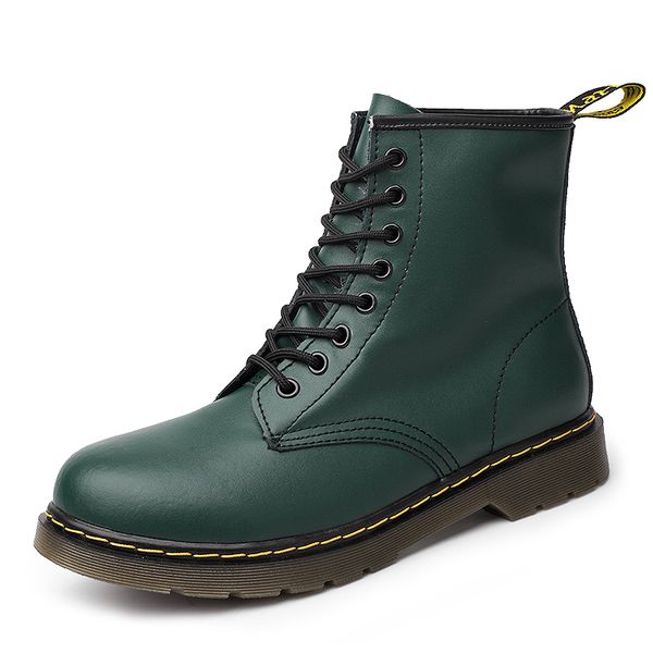 

Leather men and women martin boot dr de igner motorcycle boot waterproof ankle ize 36 46