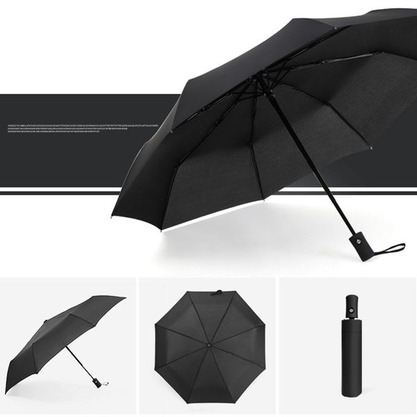 

new full automatic umbrella rain women men 3folding durable 8k strong umbrellas kids rainy sunny umbrella home supplies