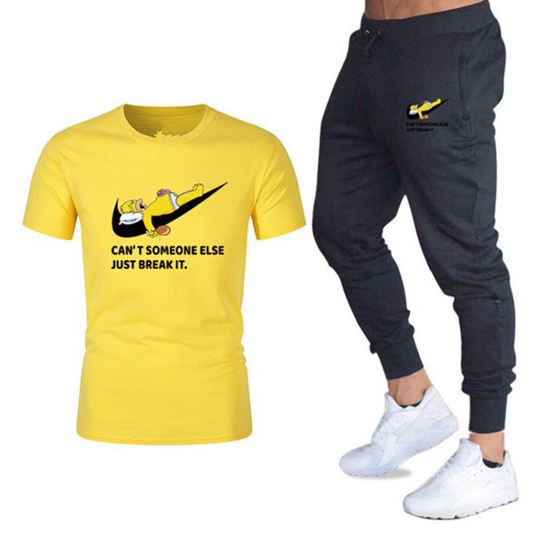 

Brand Fitness Suits Summer Sportsuits Set Men 2pc Top Short Set Men T Shirt +Pants Fashion Casual Men Tracksuit M-2XL