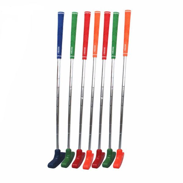 

6pcs custom size mini golf putter double side golf clubs with steel shaft and rubber head & grips with 6 colors for choice
