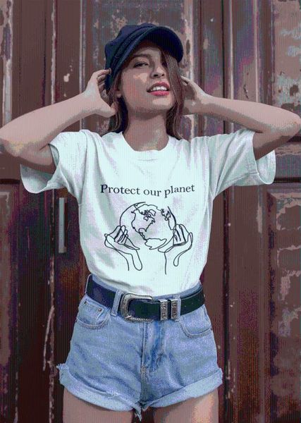 

protect our planet graphic tees women vintage tshirt aesthetic 90s grunge shirt save the earth shirts fashion tumblr outfits, White
