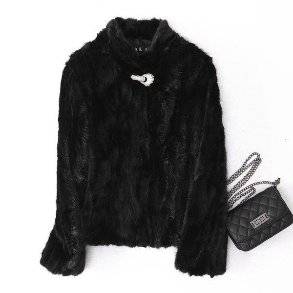 

2020 luxury fur coat natural fur women winter coat black short real mink female outerwear manteau femme hiver