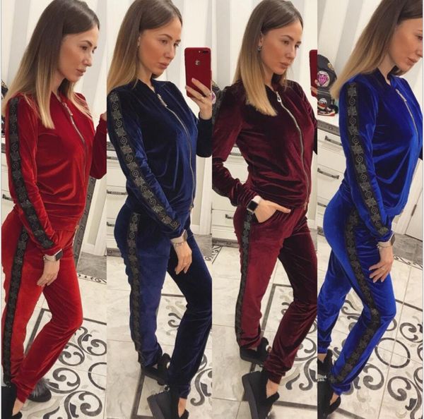 

women new fashion tracksuits cardigan pants 2 piece set autumn winter design tracksuit sport suit ladies women outfit clothes, White