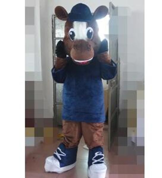 

2019 brown colour horse mascot costume for adults to wear for sale, Red;yellow