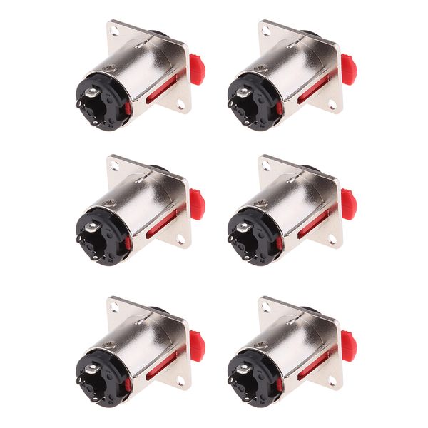 

6 pieces 6.35mm female jack socket for audio microphone cables connectors