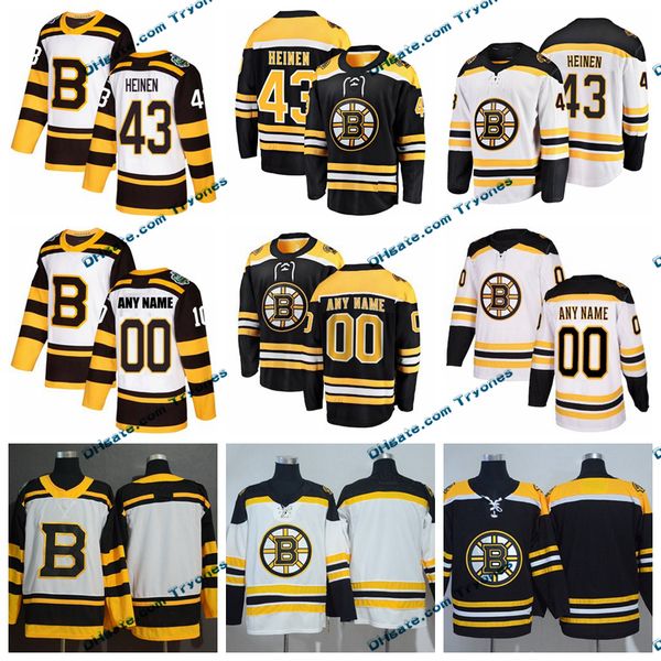 

2019 winter classic boston bruins danton heinen mens stitched jerseys customize home black shirts 43 danton heinen hockey jerseys s-xxxl, Black;red