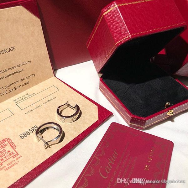 

дизайнерские серьги роскошные шпильки дизайнерские ювелирные изделия женские серьги des boucles oreilles cart brand love hoop стерлингового, Golden;silver