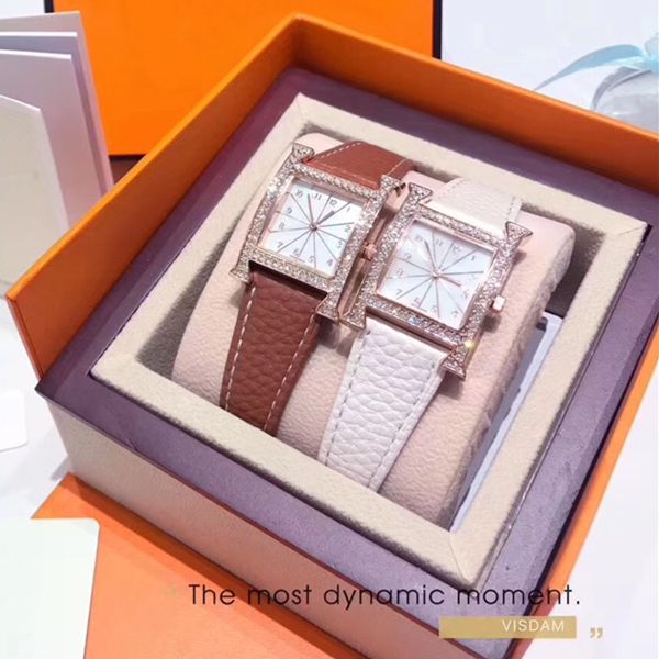 

2020 luxury women watches leather diamonds ladies fashion quartz watch orange dress watch clock women montre femme reloj mujer dropshipping, Slivery;brown