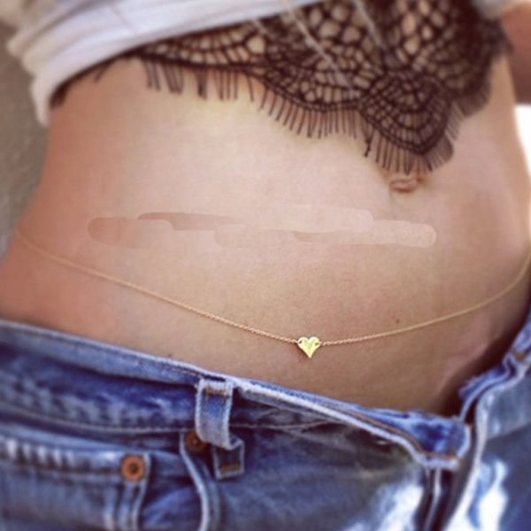

accessories accessories heart-shaped abdominal c heart-shaped waist body chain body belly chain w019, Black;brown