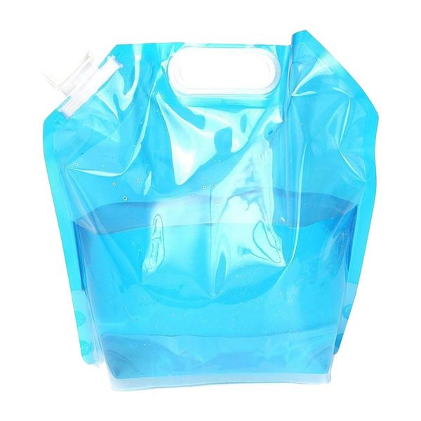 

foldable water canister, 5l canister camping outdoor folding canister drinking water, transparent blue