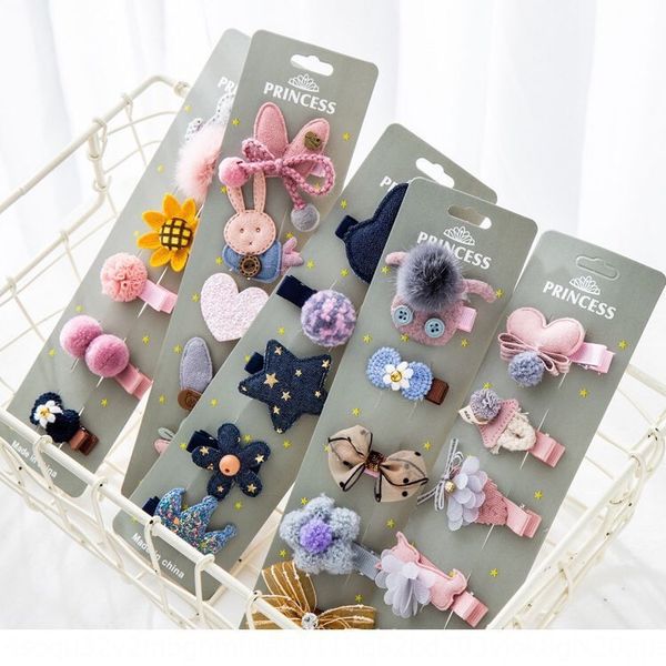 

2019 children's 2019 children's fabric hairpin handmade cute side bb clip bangs clip fabric hairpin, Slivery;white