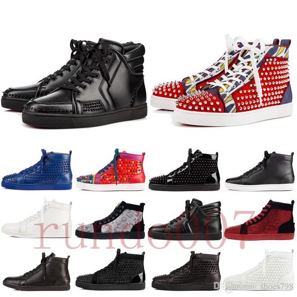 

2019 red bottom gz shoes 19ss spike sock donna spikes bottoms sneakers men chaussures heels mens women low high boots designer, Black